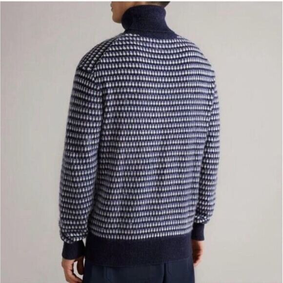 NEW Ted Baker Riber turtleneck knit sweater Size 5 US XL navy‎ blue - Picture 3 of 10